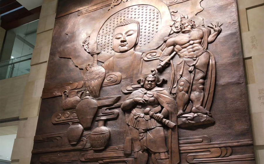 锻铜佛教主题浮雕